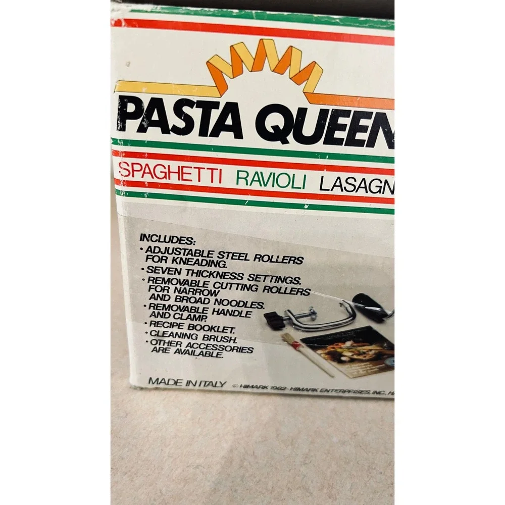Himark Pasta Queen Noodle Maker Machine Silver Vintage Made in Italy N15-4034